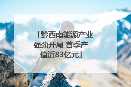 黔西南能源产业强劲开局 首季产值近83亿元
