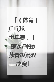 （体育）乒乓球——世乒赛：王楚钦/孙颖莎晋级混双决赛