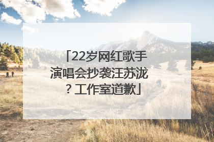 22岁网红歌手演唱会抄袭汪苏泷？工作室道歉