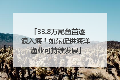 33.8万尾鱼苗逐浪入海！如东促进海洋渔业可持续发展