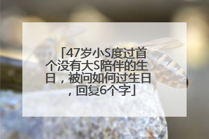 47岁小S度过首个没有大S陪伴的生日，被问如何过生日，回复6个字