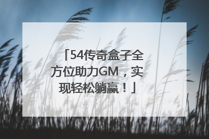 54传奇盒子全方位助力GM，实现轻松躺赢！