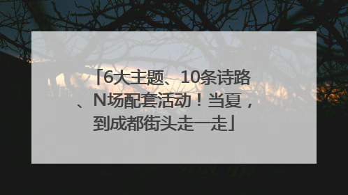 6大主题、10条诗路、N场配套活动！当夏，到成都街头走一走